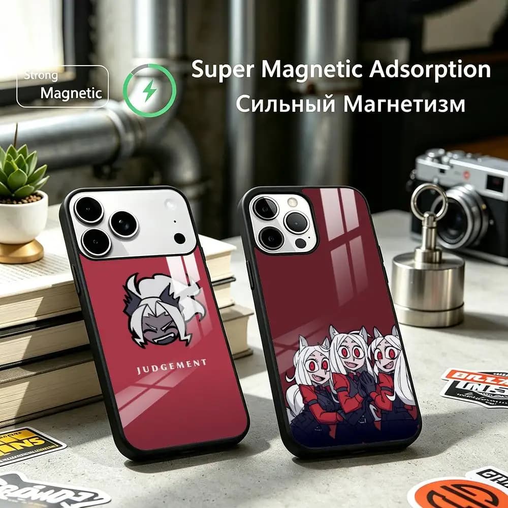 H-Helltaker Lovely Game Phone Case For iPhone17,16,15,14,13,12 Plus,Pro Supports Magnetic Wireless Charging