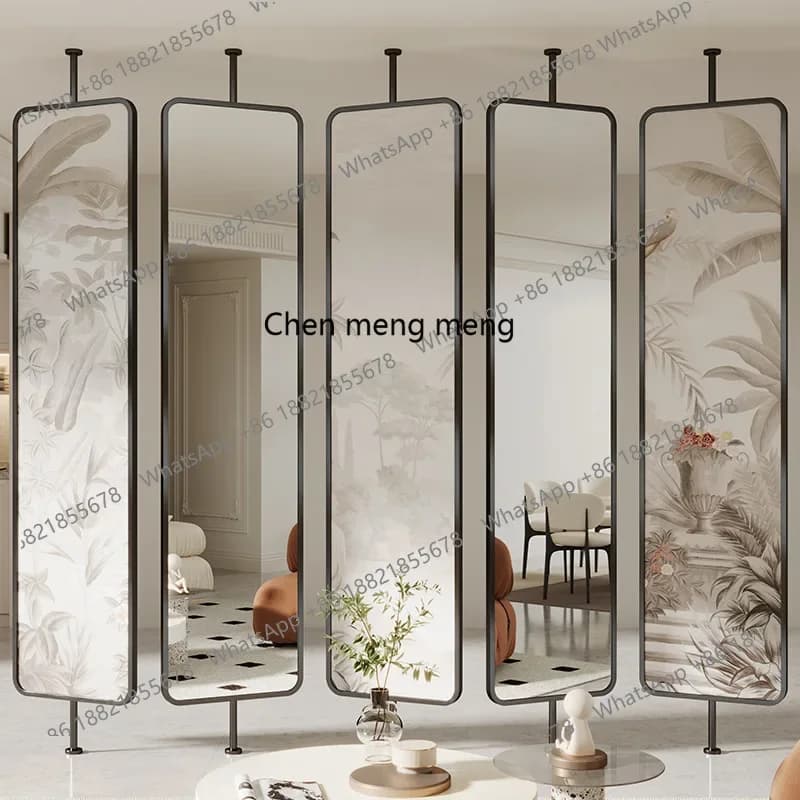 E153 French art glass screen partition living room modern simple entrance door porch