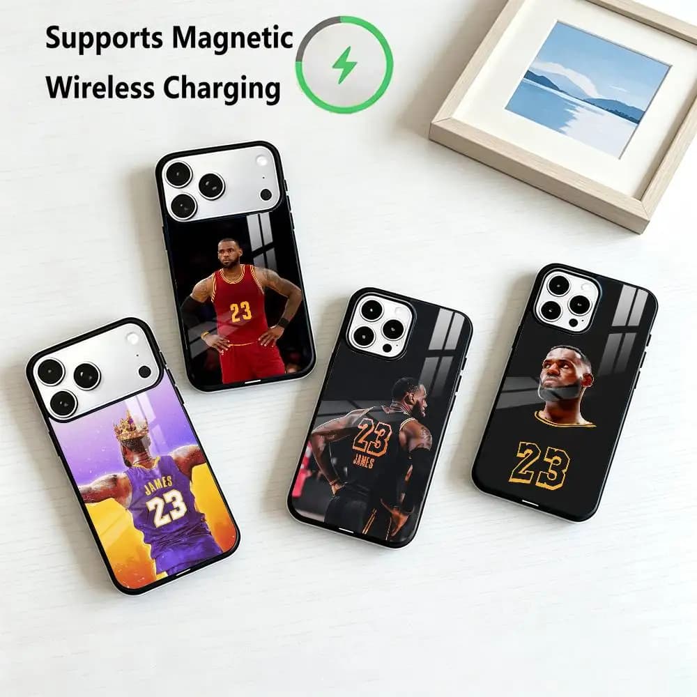 Basketball 23 Lebron-S James  Phone Case For iPhone17,16,15,14,13,12,11 Plus,Pro Compatible with magnetic wireless charging Gift