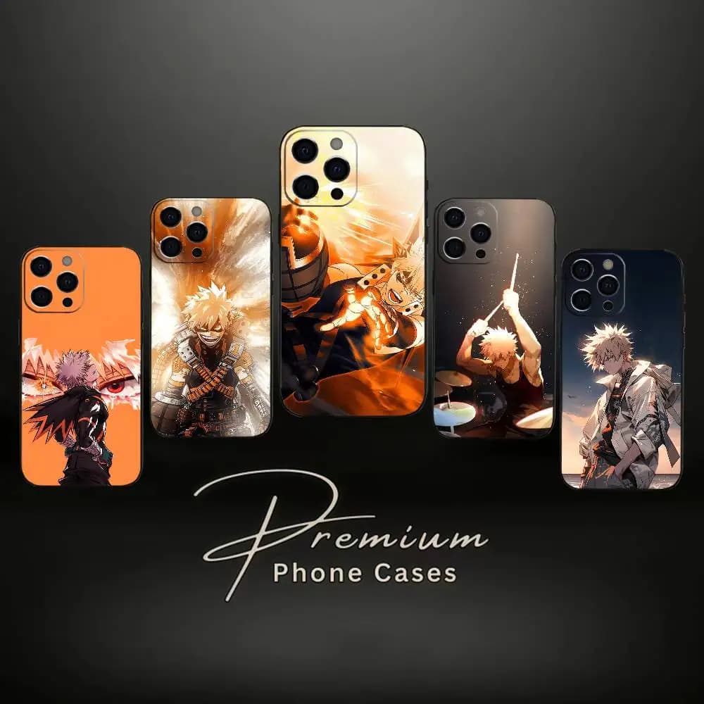 bakugo A-Anime K-Katsuki Phone Case For iPhone 17,16,15,14,13,12,11 Plus,Pro Max,XS,Soft Silicone Black Cover