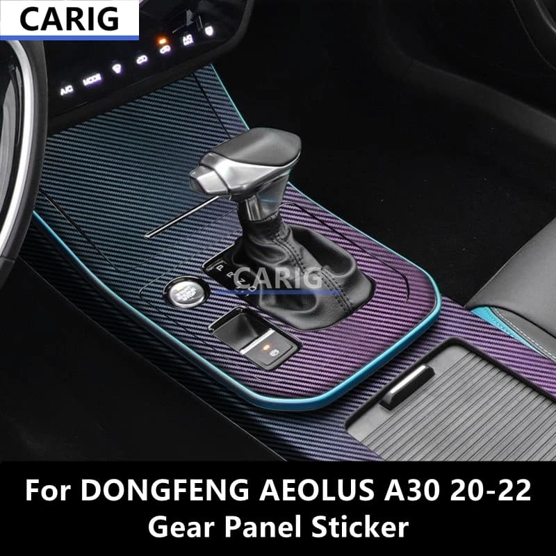 For DONGFENG AEOLUS A30 20-22 Gear Panel Sticker Modified Carbon Fiber Pattern Interior Car Film Accessories Modification