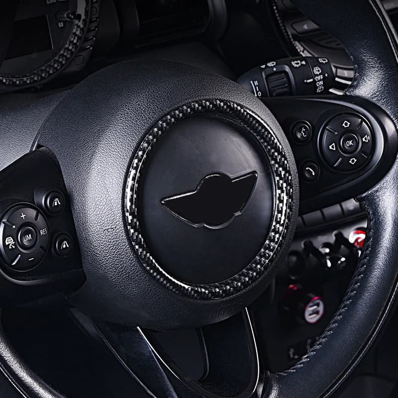 Car Steering Wheel Trim Label Sticker Auto Accessories For Mini Cooper F54 F55 F56 F57 F60 Interior Logo Frame Ring Decoration