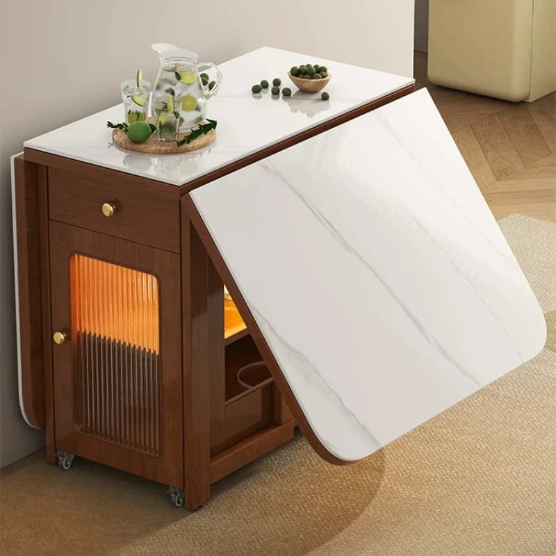 Unique Organizer Nordic Dinner Table Wood Foldable Wooden Storage Dining Table Luxury Space Saving Mesa De Cocina Home Furniture