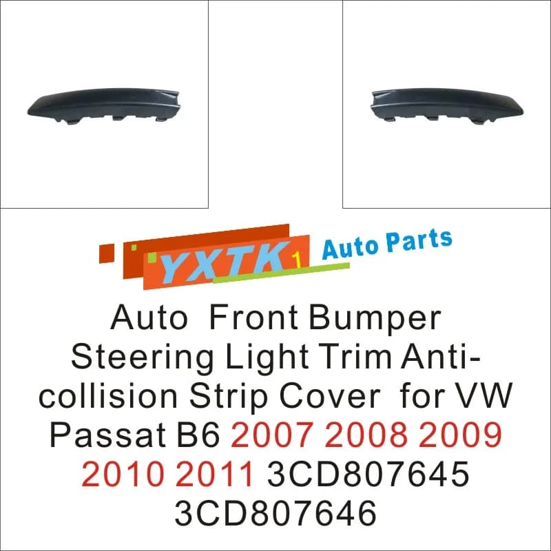 Auto  Front Bumper Steering Light Trim Anti-collision Strip Cover  for VW Passat B6 2007 2008 2009 2010 2011 3CD807645 3CD807646