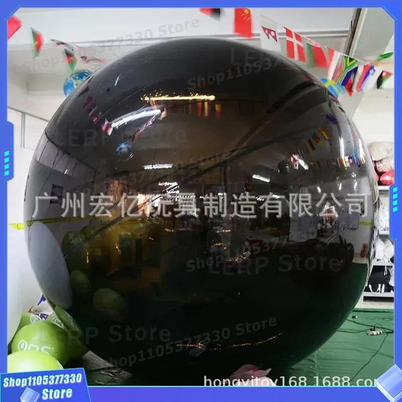 Giant PVC Inflatable Mirror Ball Reflective Decoration Prop for Shopping Mall Advertising Display Hanging Refractive Balloon