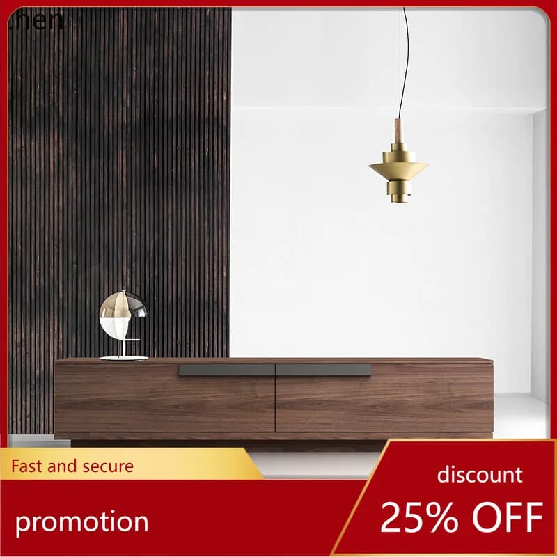 ZML TV Cabinet and Coffee Table Set, All Solid Wood, Small Apartment Living Room Floor Cabinet, Storage Cabinet