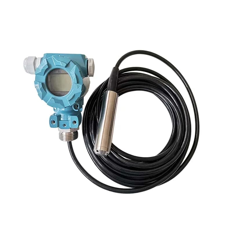 Industrial Submersible Level Transmitter LCD Display 0-200m Capacity Drop Type Liquid Level Sensor for Water Diesel Tank 4-20mA