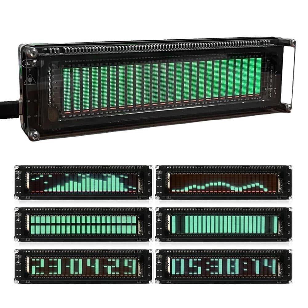 AK2515 Pro Audio Spectrum Analyzer VFD Display Music Sound Visualizer 3.5mm AUX For Electrical Equipment Tool Accessory