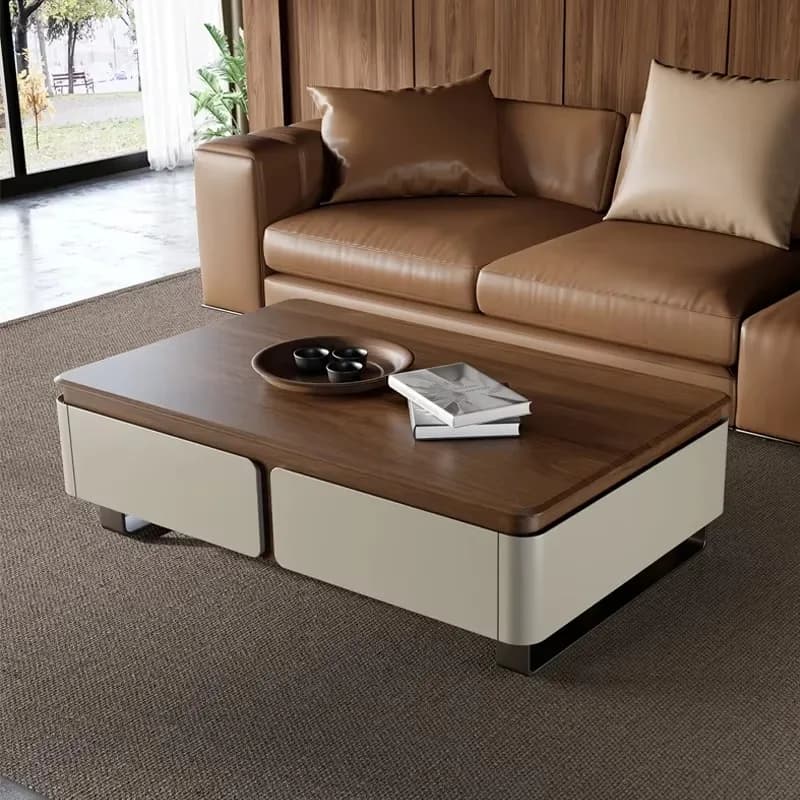 Brown Aesthetic Coffee Table Rectangle Bedroom Design Luxury Coffee Tables Space Saving Storage Mesa De Centro Sala Furniture