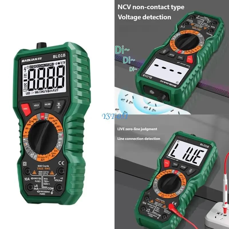 E15A Digital Multimeter Offering Anti Burn Safety High Precisions Easy Operation with Flashlight Data Hold Auto Off Function