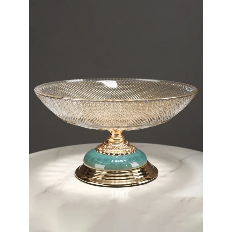 Light luxury ceramic glass fruit  coffee table decorative fruit plate candy plate dried fruit plate living room dinin