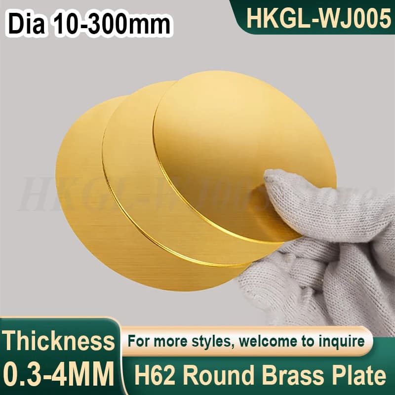 Thick 0.3-4mm H62 Brass Disc Dia 10-300mm Round Brass Plate Circular Brass Plate Thin Brass Circular Plate Sheet