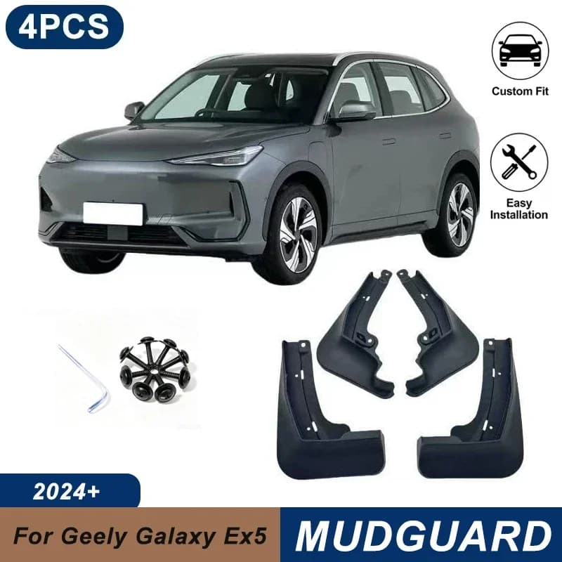 4PCS Car Mud Flaps For Geely Galaxy Ex5 2024+ Waterproof Anti-Splash Fender Mudguards Auto Exterior Accessories