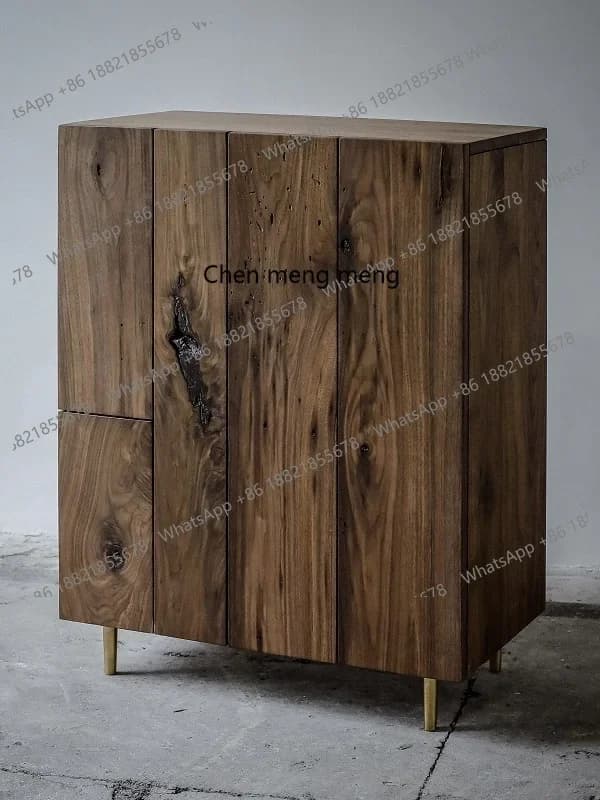 H Wormhole Entrance Dining Side Shoe Cabinet Wabi Sabi Nordic Modern Black Walnut