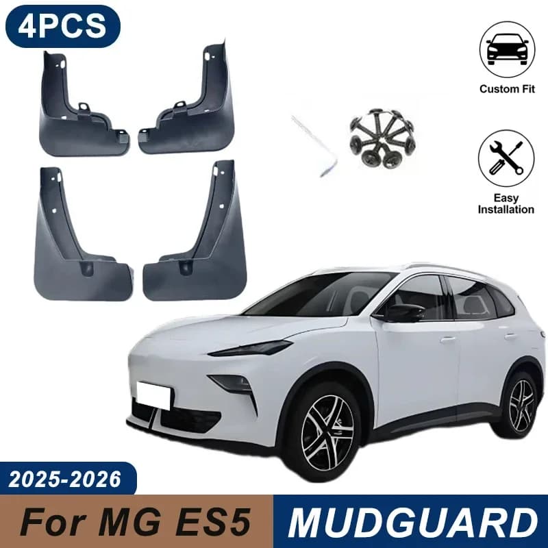 4PCS Car Mud Flaps For MG ES5 2025-2026 Waterproof Anti-Splash Fender Mudguards Auto Exterior Accessories