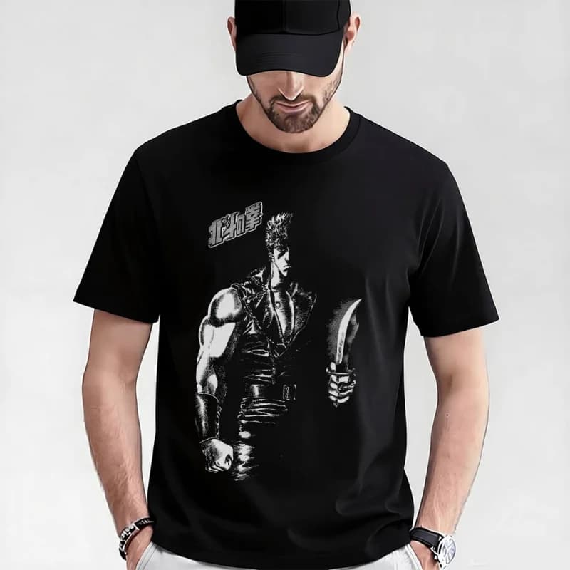 0405 Manga Kenshiro Fist of the North Star Anime gift t shirt Hokuto no Ken printed Graphic tee Y2K clothes All size Tops S-6XL