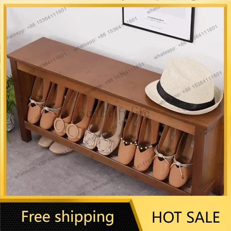 LJY Ultra Narrow Creative Modern Long Shoe Bench Stool with Storage for Small Space Entryway Hallway Home Organization