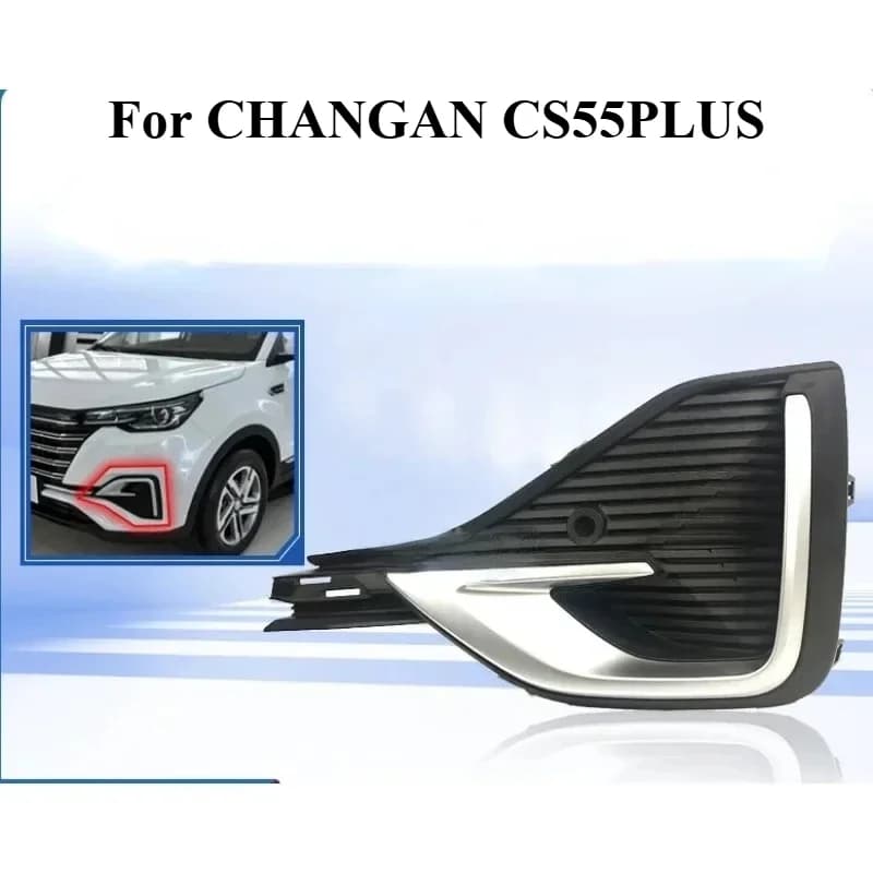 Original Front Bumper Fog Lamp Cover Decorative Strip Fog Lamp Frame Cover for Changan CS55Plus