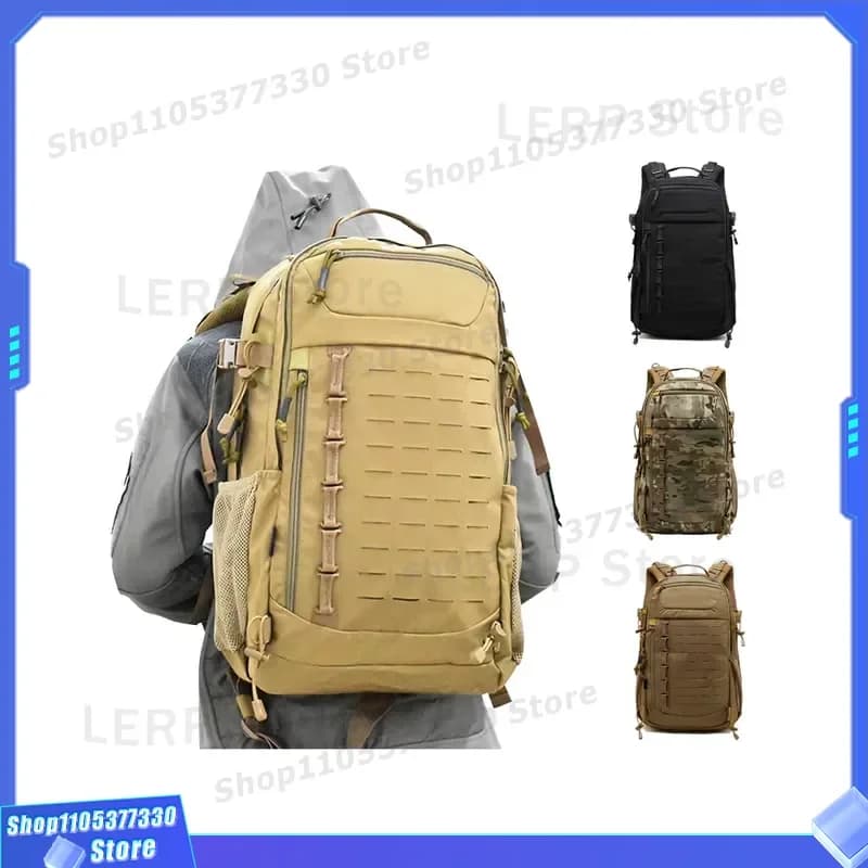 Large Capacity Tactical Backpack Molle System Durable Cordura Fabric Lightweight Nylon Waterproof Outdoor Hiking Camping Gear