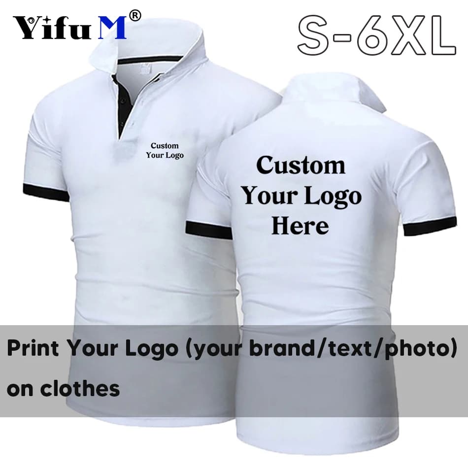 Custom T Shirt DIY Your Design Logo Text T-shirts Personalized Customized Printed Men's Polo Shirt Short Sleeve Tops Summer