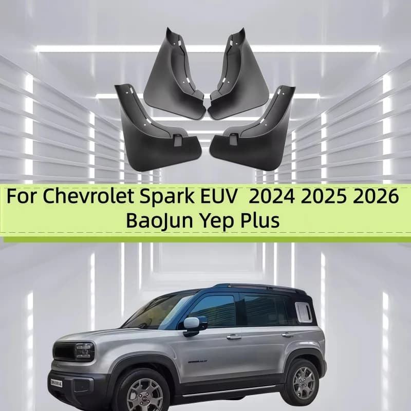 4PCS For Chevrolet Spark EUV Accessories 2024 2025 2026 BaoJun Yep Plus Car Fender Mudguards Anti-splash Flap Front Rear Mudflap