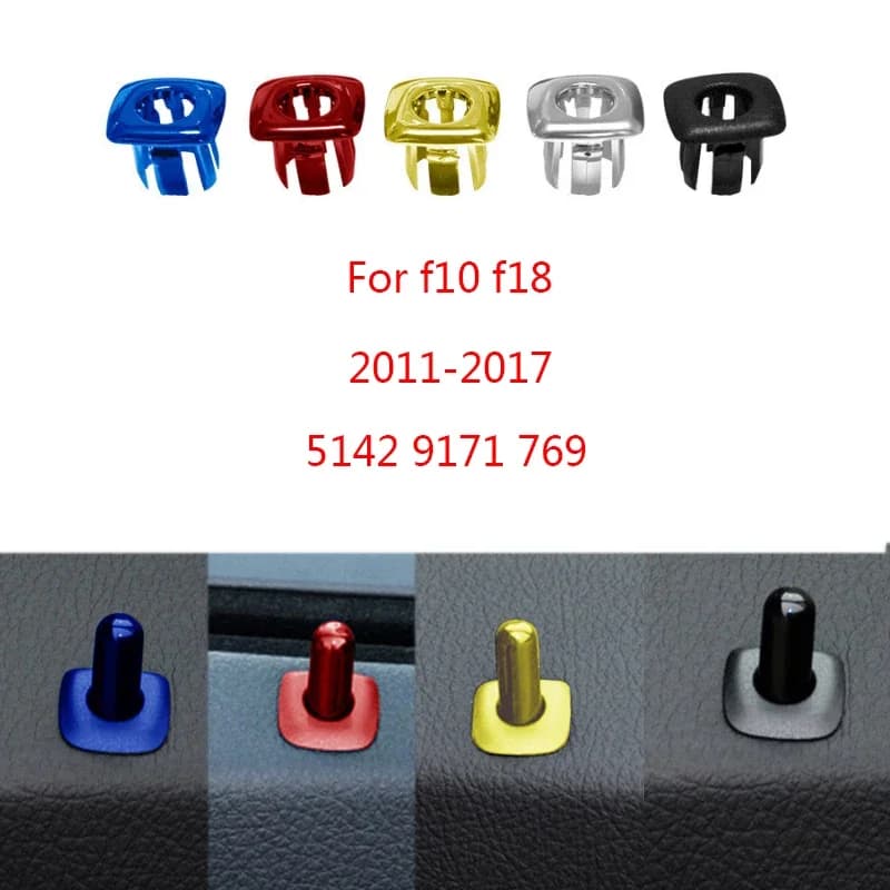 Door Pin Guide Trim Panel Locking Knob Button Cover Black Car for Door and Window for BMW 5 Series F10 F18 4PCS