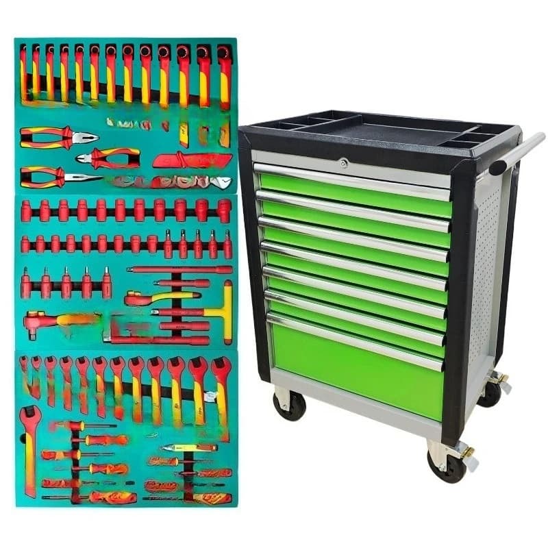 80-Piece set of new energy insulation tool car set 7-layer heavy tool car electrician electric vehicle insulation tool