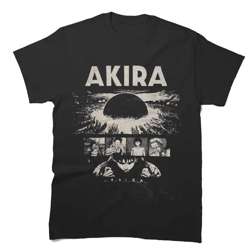 Akira Cyberpunk City Explosion Gift T‑Shirt Katsuhiro Otomo Retro Manga Shotaro Kaneda Neo‑Tokyo Anime Print Short Sleeve Tops