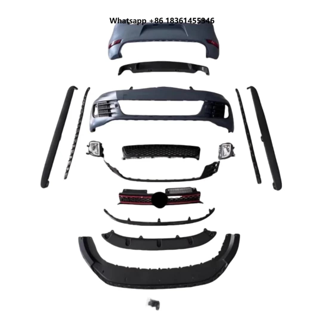 For Golf 6 modified GTI big surround Car Accessories Unpaint Front Bumper Rear bumper Side skirt Assembly