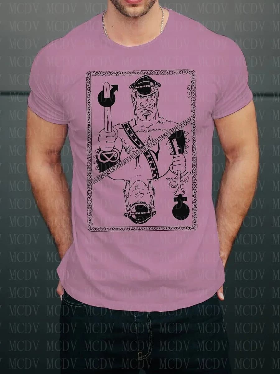 Men's Retro Graphic Leather Dyke Casual Print T-Shirt Summer Tees Tops The Colorful The Best He Him Hole LGBT3D Printed T Shirt