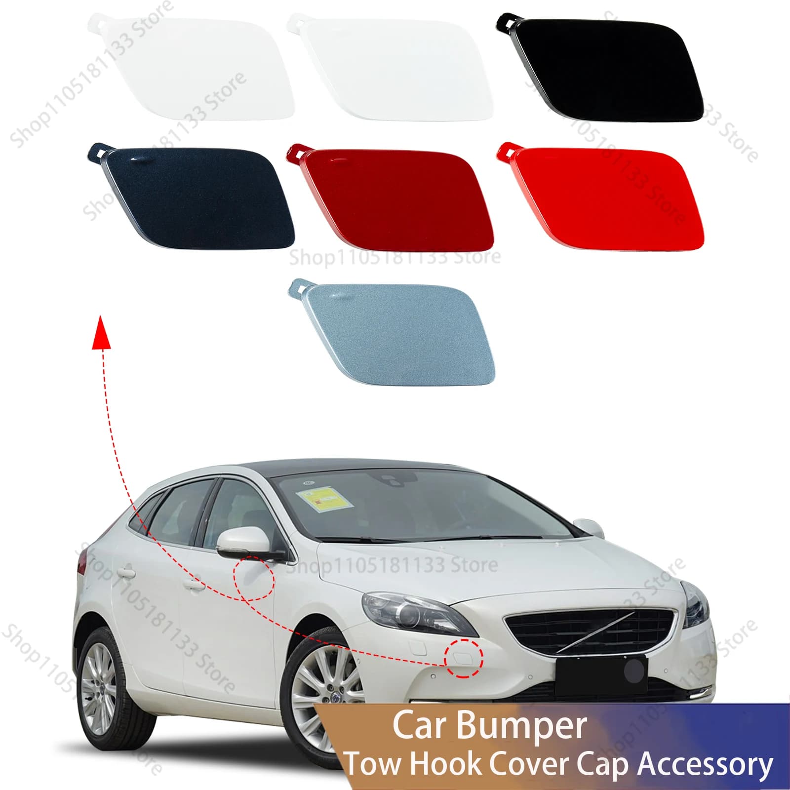 For Volvo V40 2012-2018 Front Bumper Tow Hook Cover 39814160 OE Replacement Premium Quality Direct Fit Installation