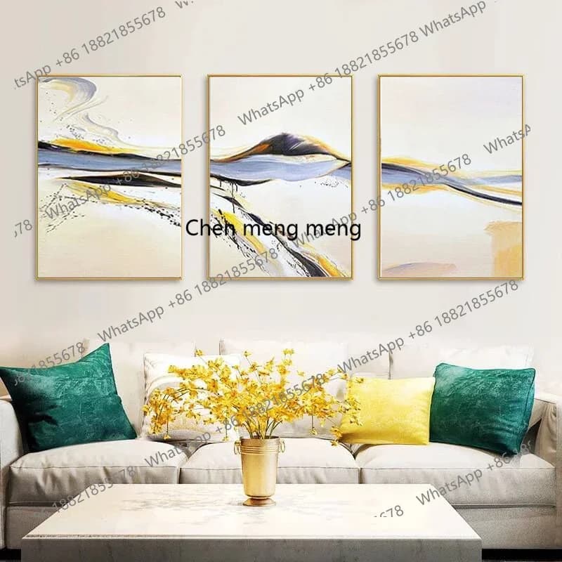 Hand painted abstract Nordic oil painting living room triple dining room entrance corridor modern simple decorative painting