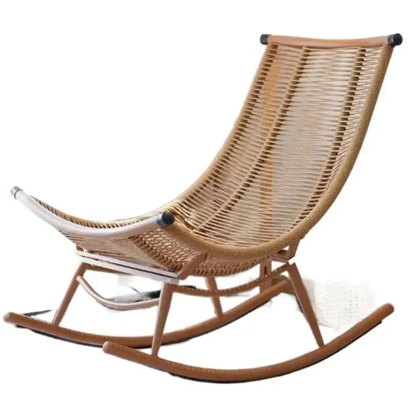 Rocking Chair Household Adult Balcony Garden Rattan Leisure Recliner Living Room Lazy Elderly Outdoor Courtyard Rattan Chair