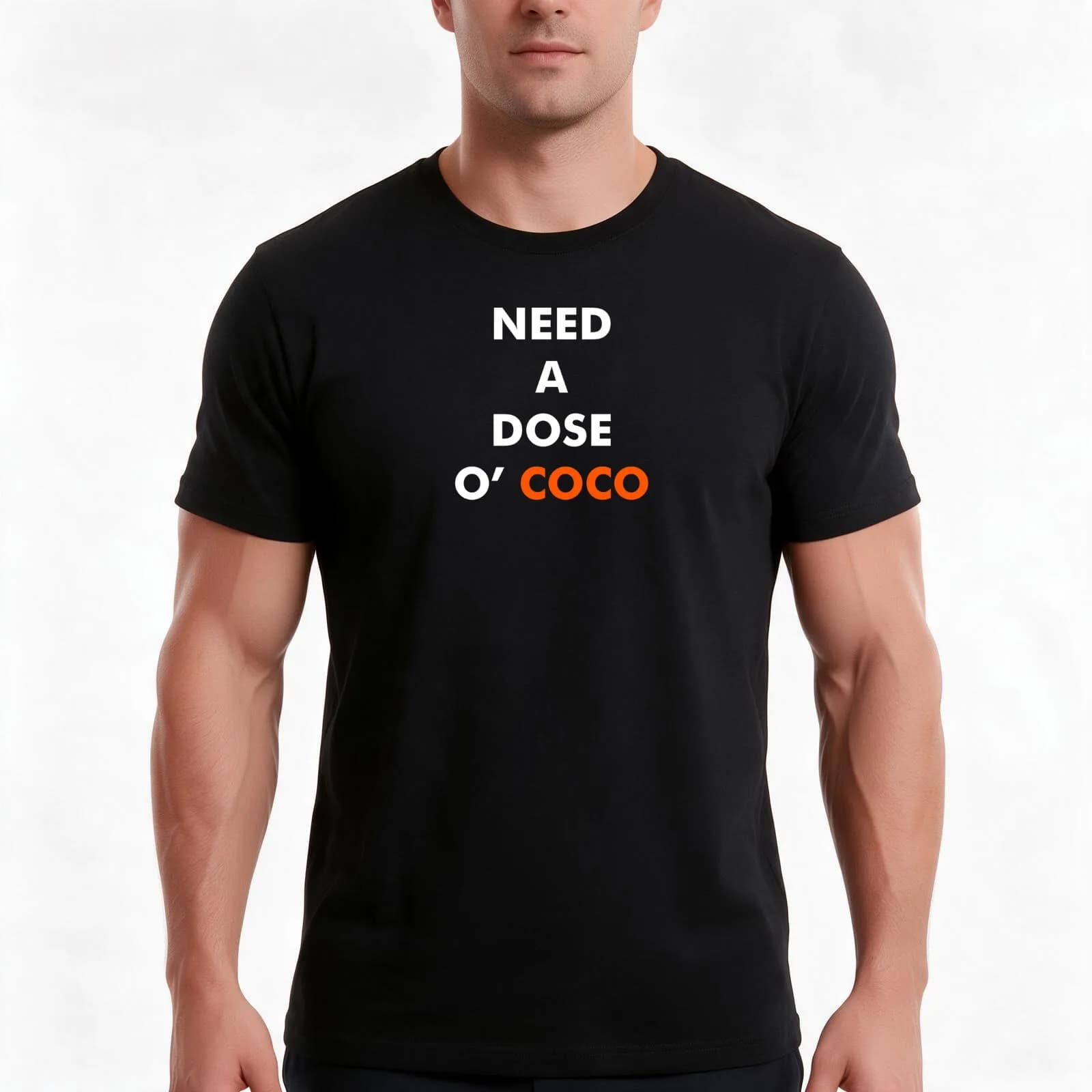 Need A Dose O' COCO T-Shirt, Summer Casual Cotton Tee, Oversized Streetwear Tops, Vintage Graphic Print, Loose Fit Short Sleeve