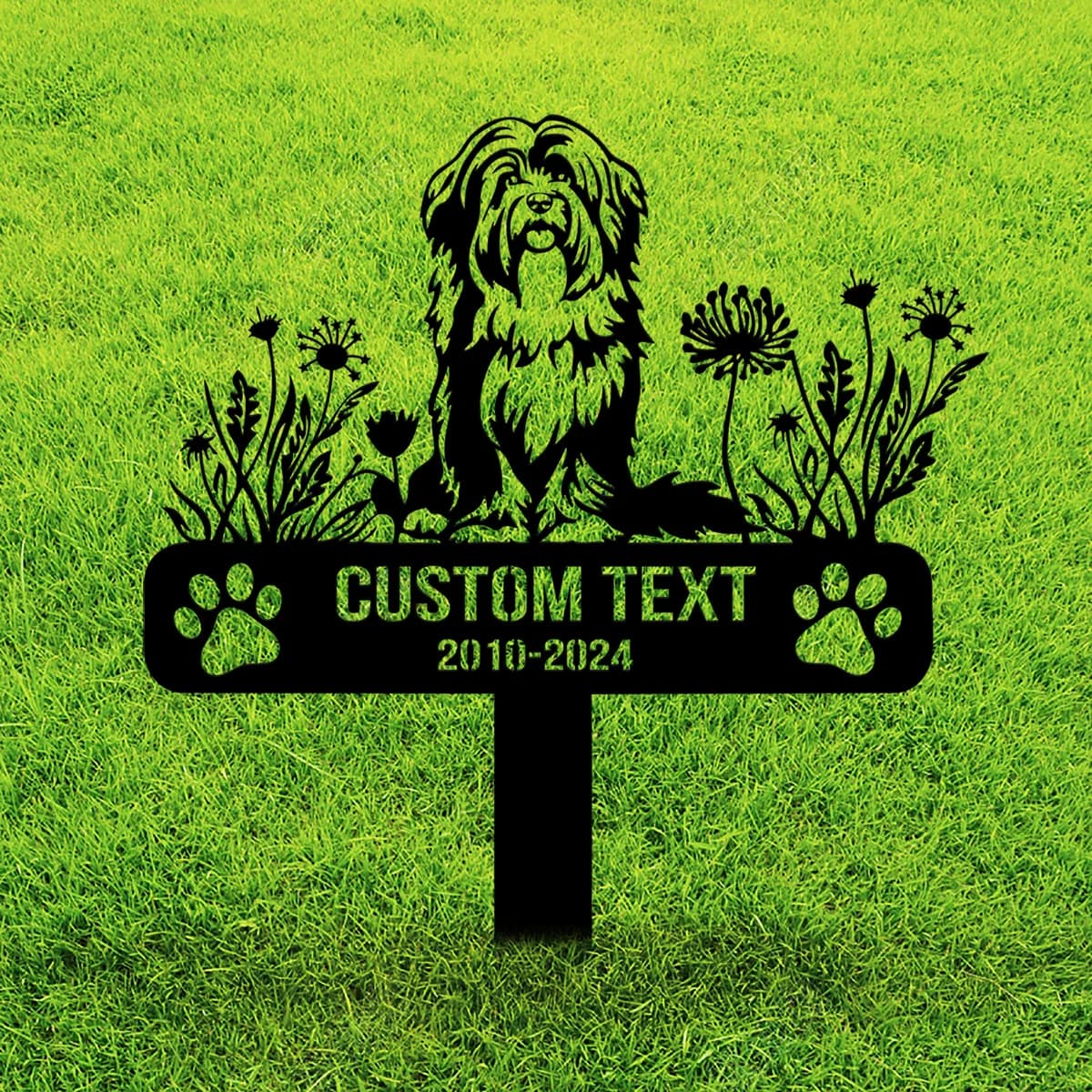 Custom Tibetan Terrier Dog Memorial Stake, Dog Stake Metal Sign, Personalized Pet Outdoor Stake, Animal Garden Stake, Yard Metal