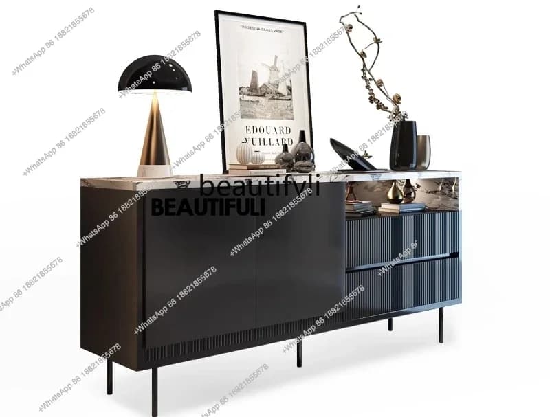 ss8350 Italian minimalist entrance cabinet opposite the door Designer villa living room High-end marble dining side locker