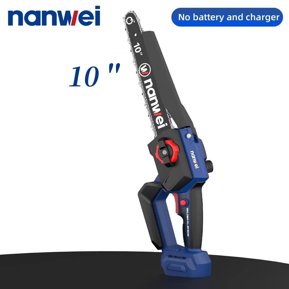 10 Inch Cordless Chainsaw Portable Electric Saw for Tree Cutting Wood Pruning Garden DIY & Industrial Use