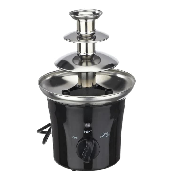 SANYING Household Mini Small Stainless Steel Stand Dual 3 Tiers Electric Hot Chocolate Fondue Fountain Cascade Machine