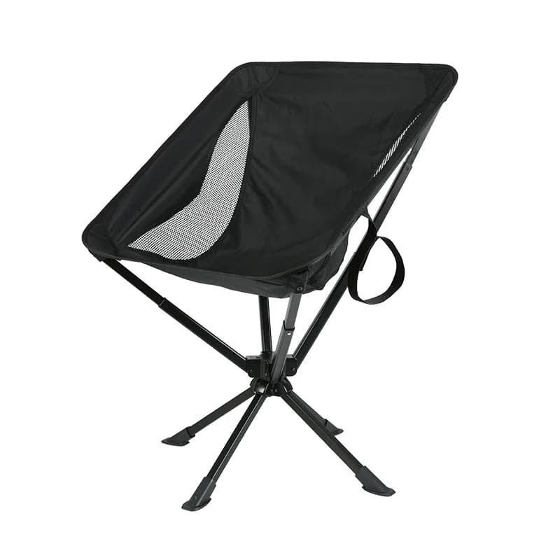 Modern Design Quick Open Aluminum Moon Chair Convenient Folding Swivel Camping Outdoor Furniture
