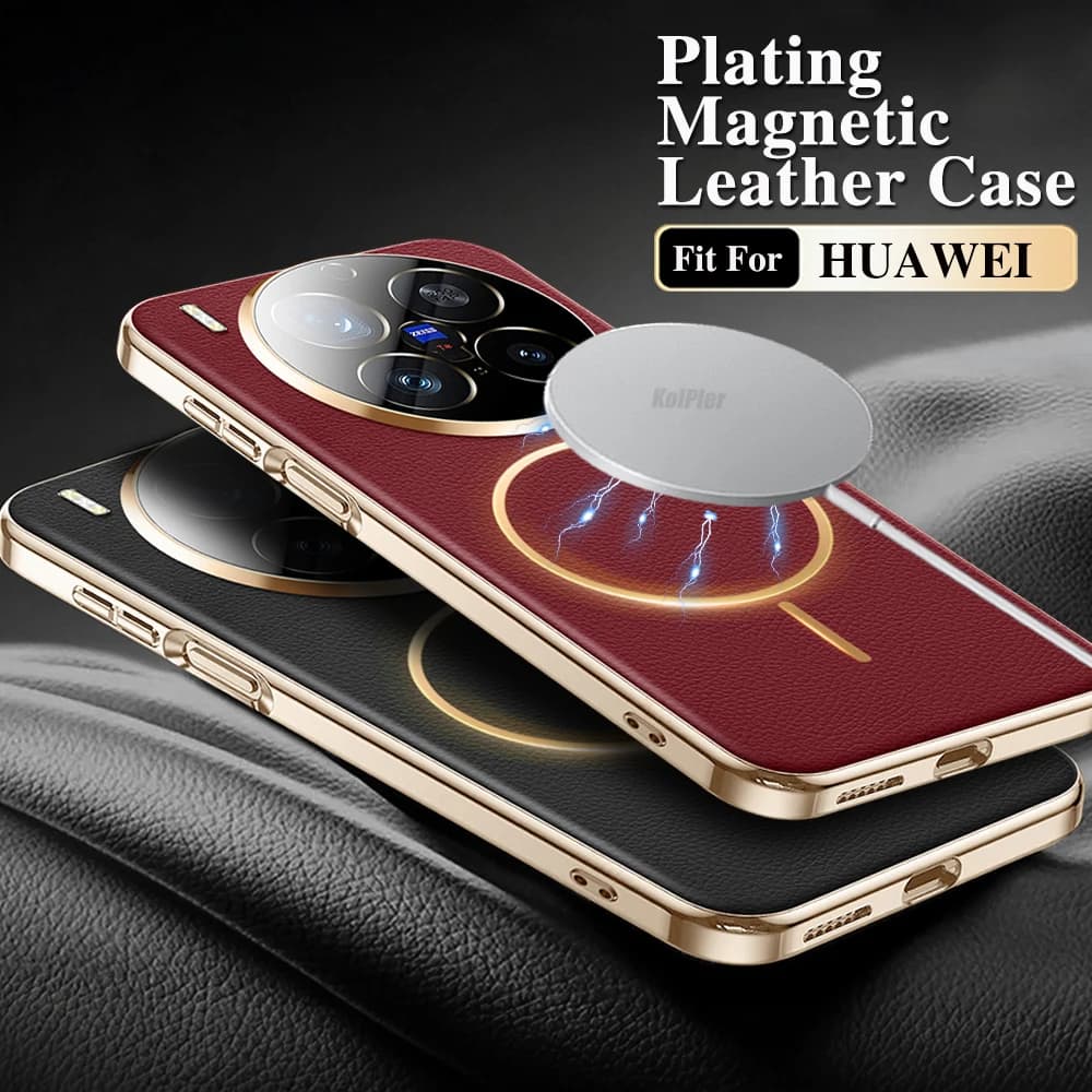 Electroplated Frame Leather Case For Vivo X300 Pro X300Ultra Magnet Full Wrapped Camera Lens Anti-Scratch Wireless Charging Capa