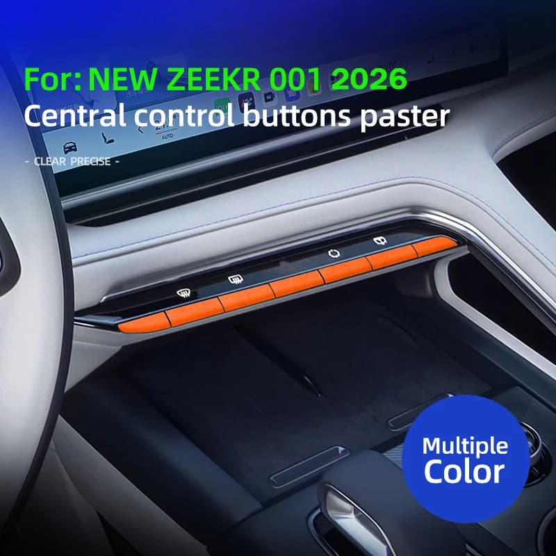 For New ZEEKR 001 2026, 001 Max Ultra, Suede Car Central Control Screen Under The Button Trim Stickers Anti-Scratch Accessories