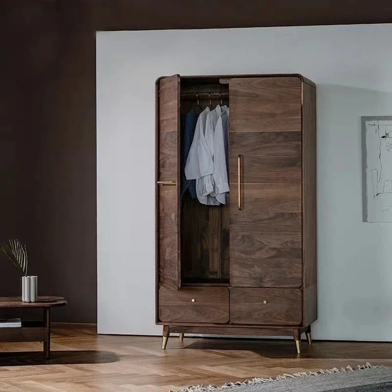 Nordic Modern Minimalist Solid Wood Wardrobe Home Chinese Style Wardrobe