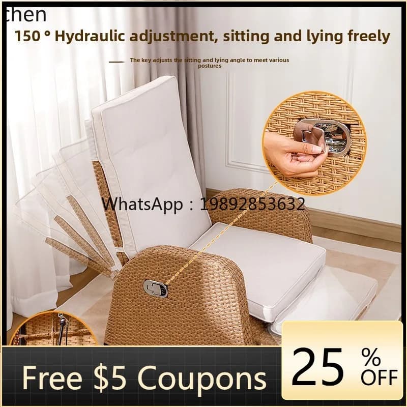 AB  balcony lounge  nap rattan  living room tea table chair combination back chair