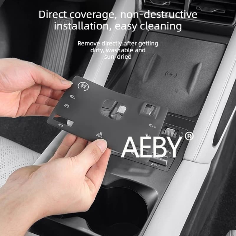 For BYD Atto 2 2024 Gear Shift Button Cover,Silicone Anti-Scratch Protector Pad,Center Console Anti-Fingerprint Cover,protection