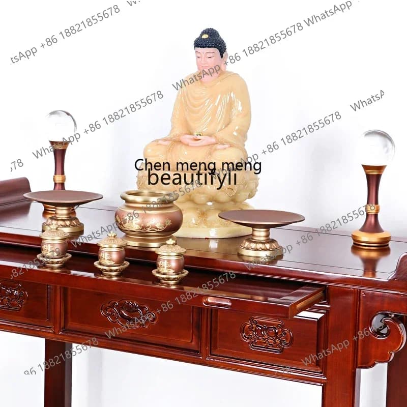 K182xz1Chinese Style Buddha Shrine a Long Narrow Table Altar Household Living Room Buddha Table Economical God of Wealth Worship