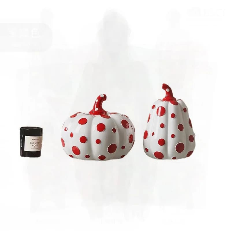 Nordic Art Niche Polka Pumpkin Ornament Resin Abstract Simple Home Decoration for Living Room TV Cabinet Bookcase