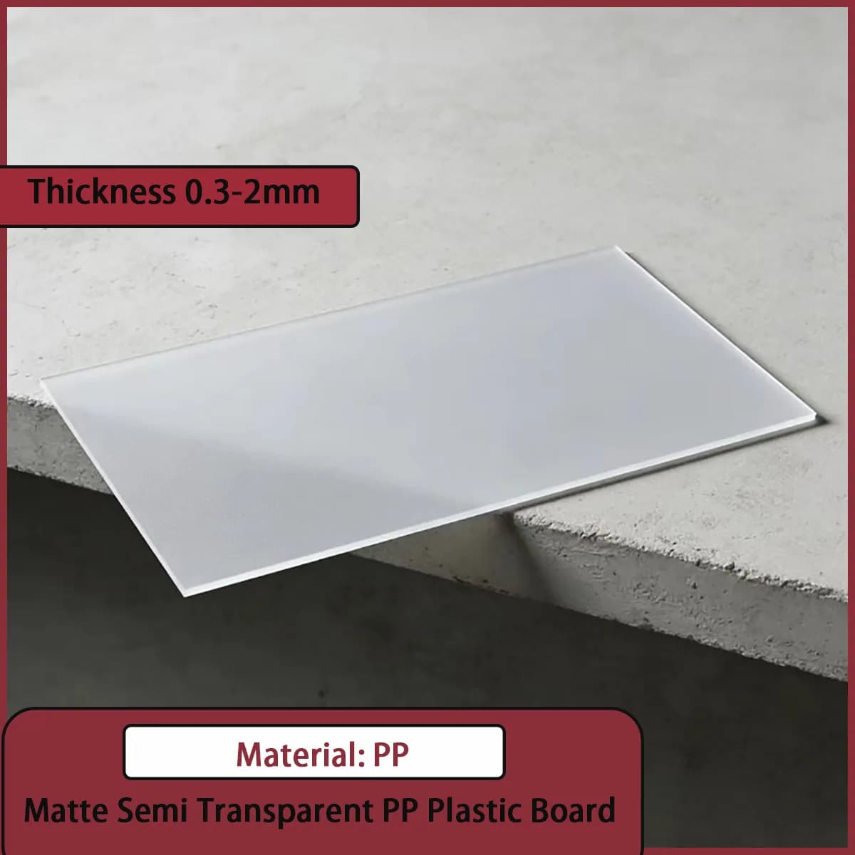 0.3-2mm frosted semi transparent PP plastic board is a commonly used material in industry, home furnishings, and advertising