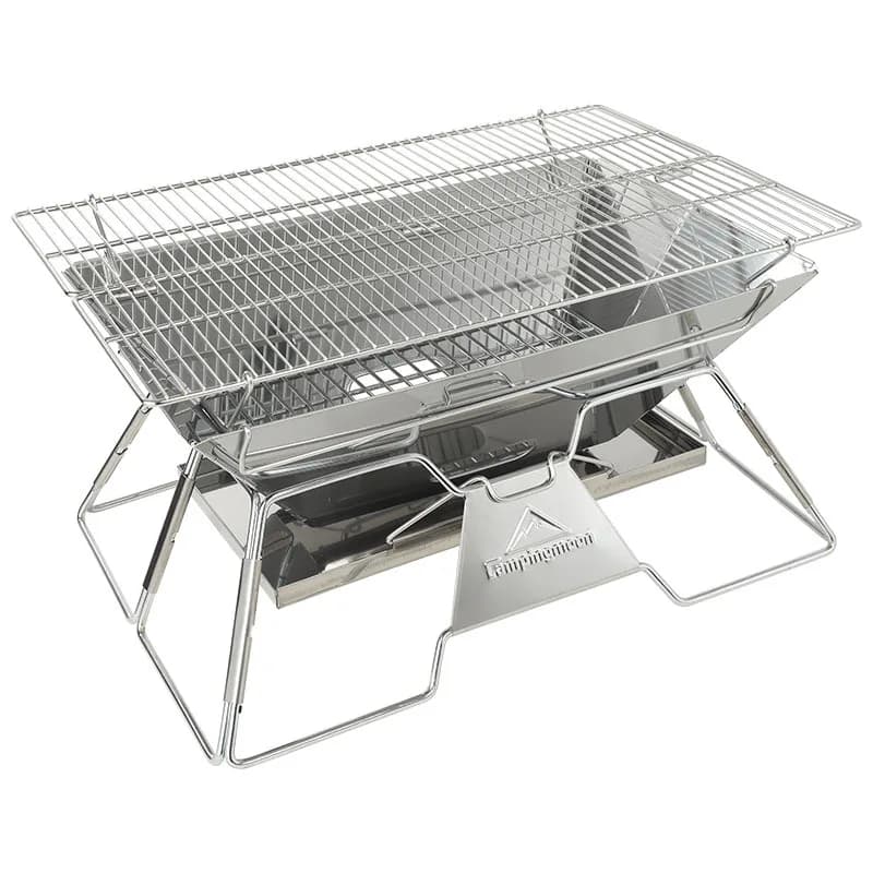 【Best 】CAMPINGMOON MT-3 Large Folding BBQ Grill Stainless Steel Barbecue Grill BBQ Oven Grill