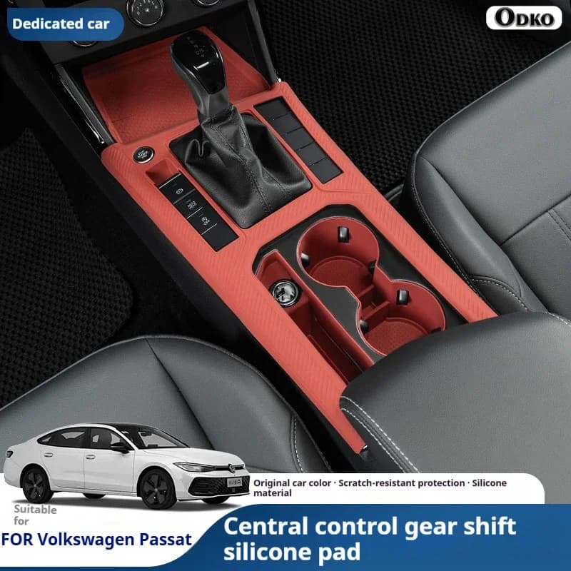 For Volkswagen VW Passat 2022-2025 Car Center Control Panel Silicone Pad Water Cup Holder Non-Slip Mat Interior Accessories