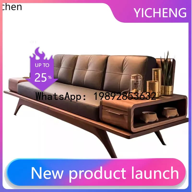 X1 solid wood sofa living room lazy can lie down can sleep straight row sofa living room decoration